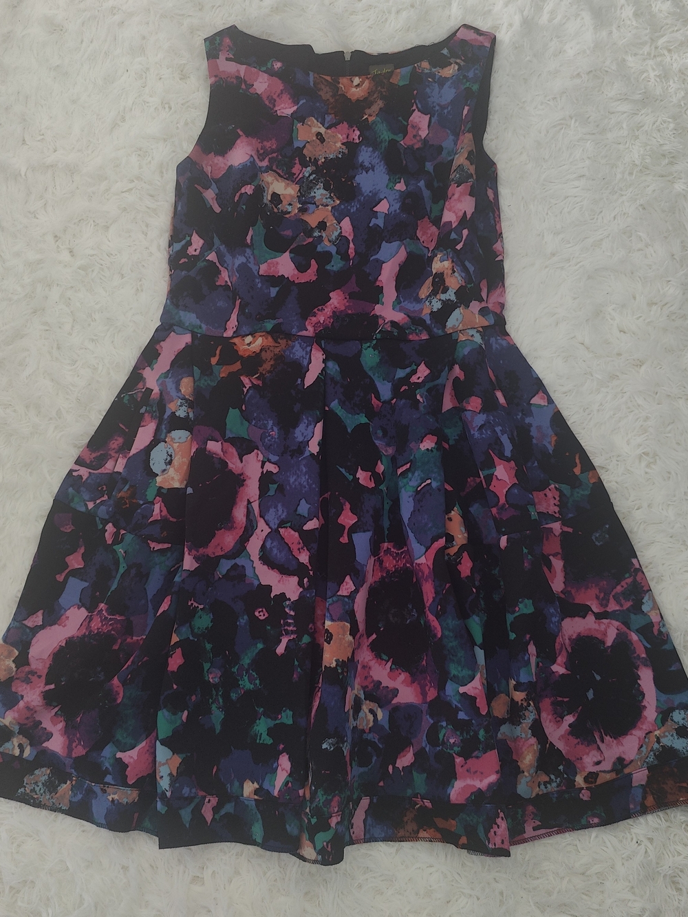 Taylor Sleeveless Floral Fit-and-Flare Dress - Black Multi